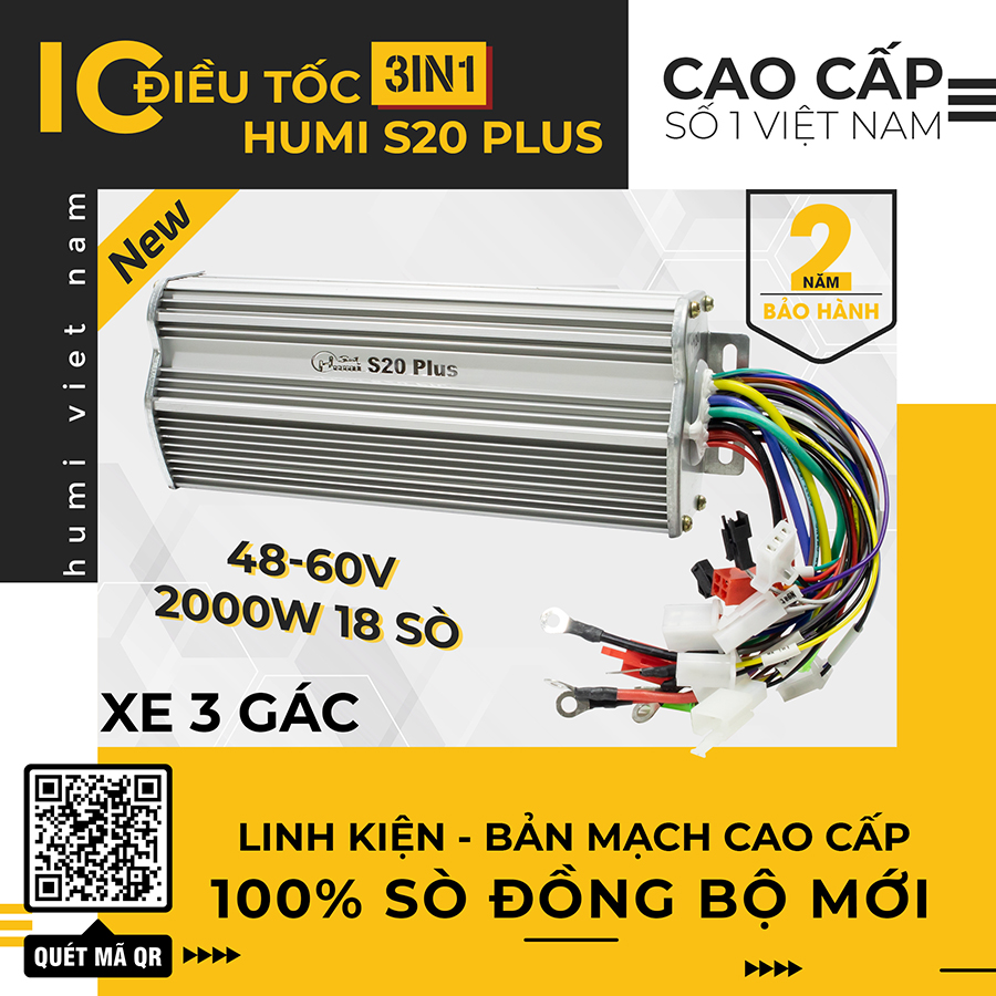 IC Xe Điện Humi S20 Plus 48-60V 2000W 3 Bánh