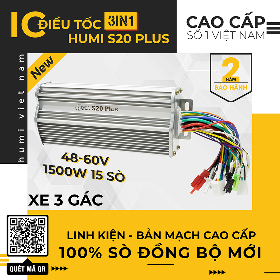 IC Xe Điện Humi S20 Plus 48-60V 1500W 3 Bánh