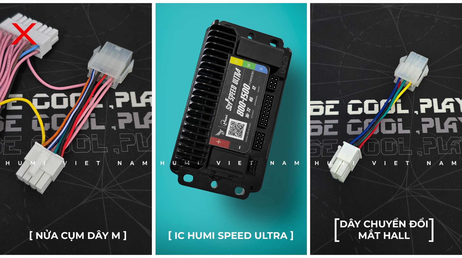 Đủ bộ phụ kiện lắp song song IC Humi Speed Ultra cho xe điện VinFast Evo Lite Neo