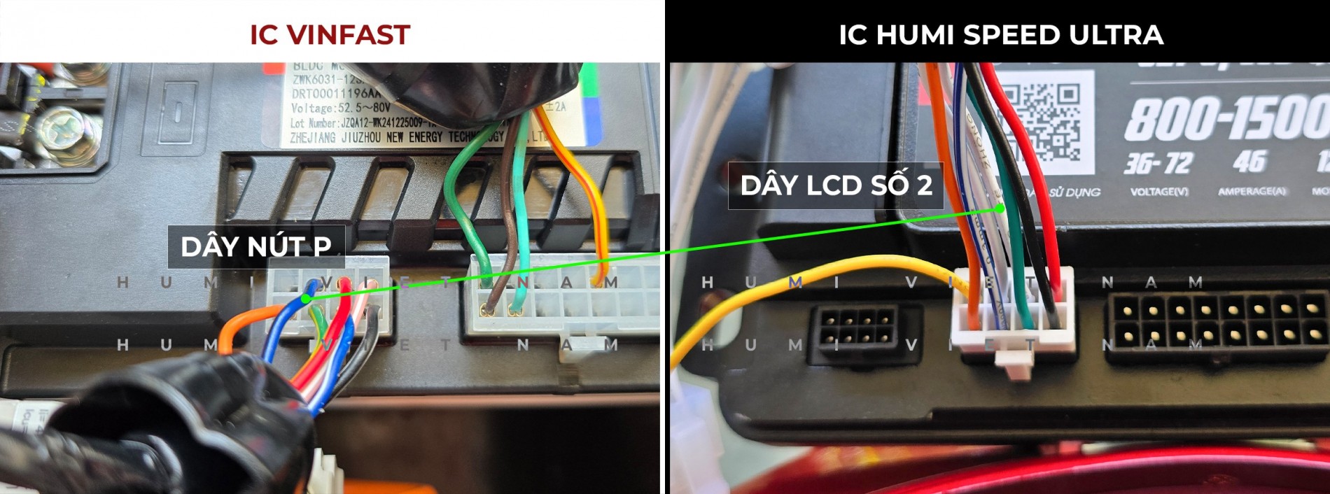 Hướng dẫn đấu dây nút P giữa IC VinFast và IC Humi Speed Ultra — đảm bảo khởi động chuẩn