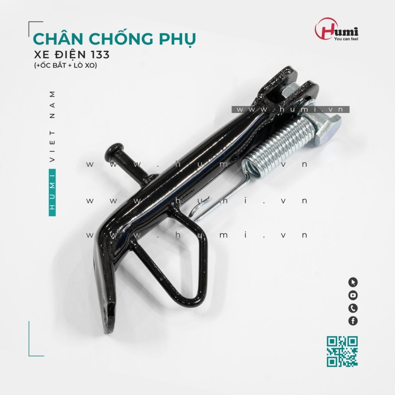Chân Chống Phụ Xe 133 Humi – Có Lò Xo + Ốc Bắt, Lắp Chuẩn Khung Chân Chống Phụ Xe 133 Humi – Có Lò Xo + Ốc Bắt, Lắp Chuẩn Khung