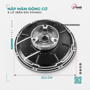 Nắp Mâm Động Cơ 8 Lỗ – Gắn Phanh Đĩa, Phi 22.2cm