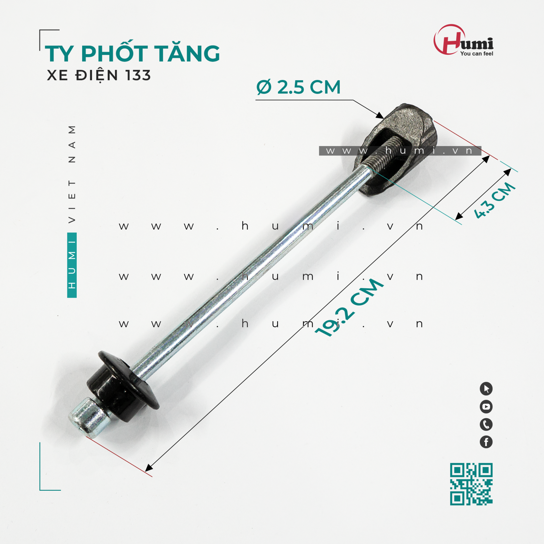 Ty Phốt Tăng 133 Humi – Phi 2.5cm, Dễ Lắp, Bền Bỉ Ty Phốt Tăng 133 Humi – Phi 2.5cm, Dễ Lắp, Bền Bỉ