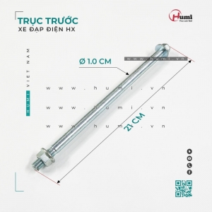 Trục Trước Humi HX – Inox Sáng, Đủ Ren, Gắn Zin
