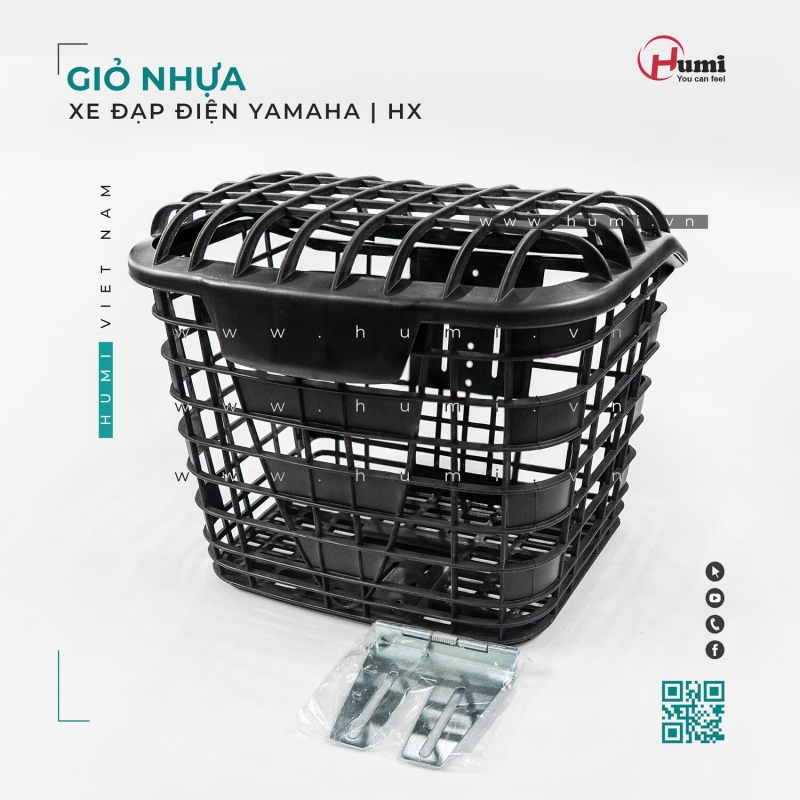 Giỏ Nhựa Xe Điện Yamaha HX – Có Nắp, Cứng Cáp, Lắp Nhanh