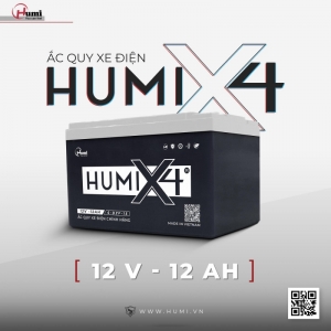 Ắc Quy Xe Điện 12V 12Ah Humi X4 – Chuẩn Cao Cấp, Dòng Mạnh, Siêu Bền
