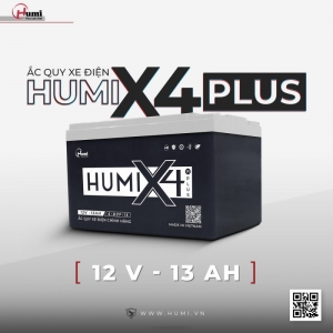 Ắc Quy Xe Điện Humi X4 Plus 12V 13Ah – Siêu Bền, Chống Phồng