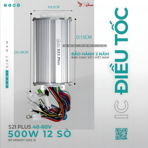 IC Xe Điện Humi S21 Plus 48-60V 500W 12 Sò