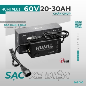 Bộ Sạc Xe Điện Humi Plus 60V 20Ah–30Ah – Tương Thích Rộng, Siêu Ổn Định, Bảo Hành 2 Năm