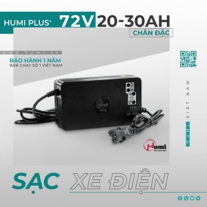 Sạc Xe Điện Humi Plus 72V 20–30Ah – Tự Ngắt, Siêu Bền, Bảo Hành 2 Năm