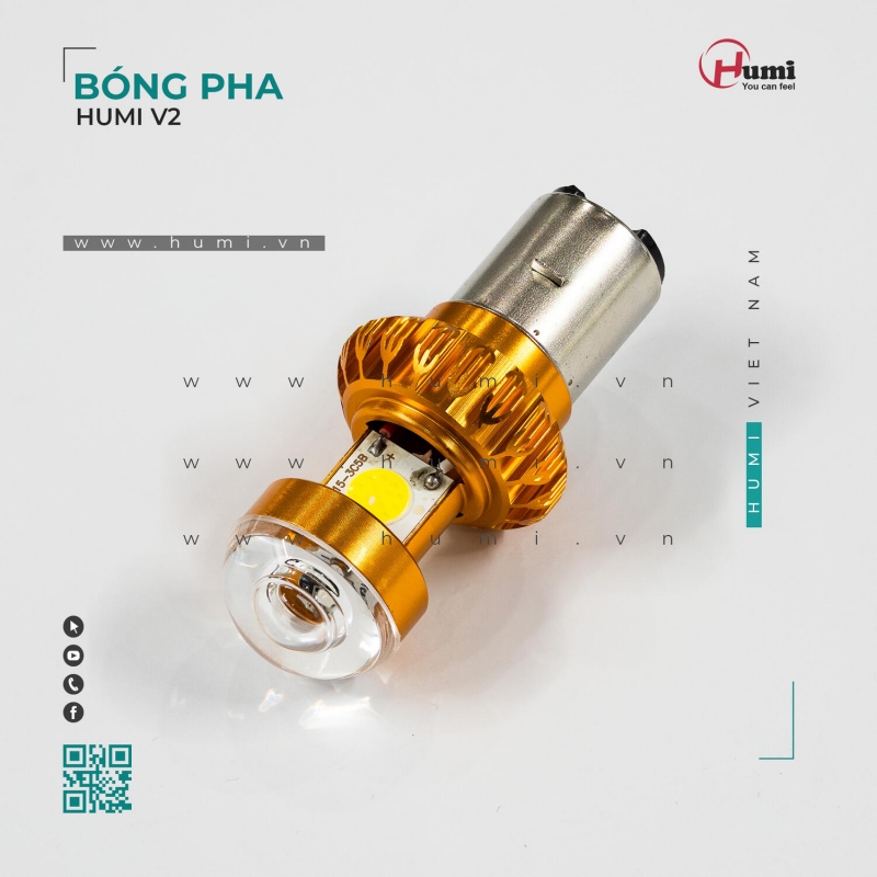 Bóng Pha LED Xe Điện Humi V2 – Nhỏ Gọn, Tản Nhiệt Tốt, Sáng Lâu Bóng Pha LED Xe Điện Humi V2 – Nhỏ Gọn, Tản Nhiệt Tốt, Sáng Lâu