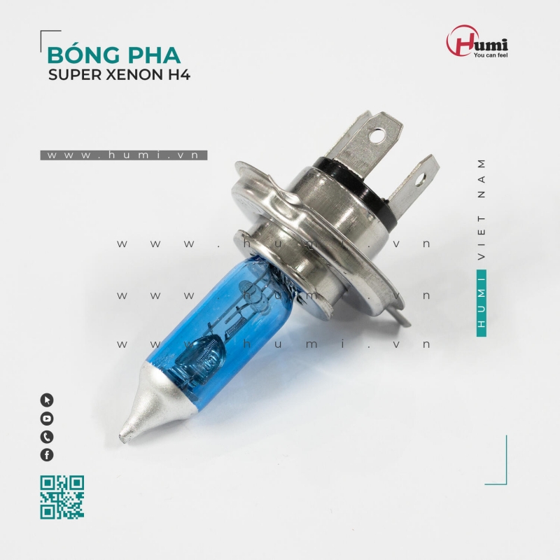 Bóng Đèn Pha Super Xenon H4 – Lắp Xe Điện Và Xe Máy, Cực Sáng Bóng Đèn Pha Super Xenon H4 – Lắp Xe Điện Và Xe Máy, Cực Sáng