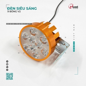 Đèn Siêu Sáng 9 Bóng V2 – Ánh Sáng Mạnh, Vỏ Nhôm Cam Bền Bỉ